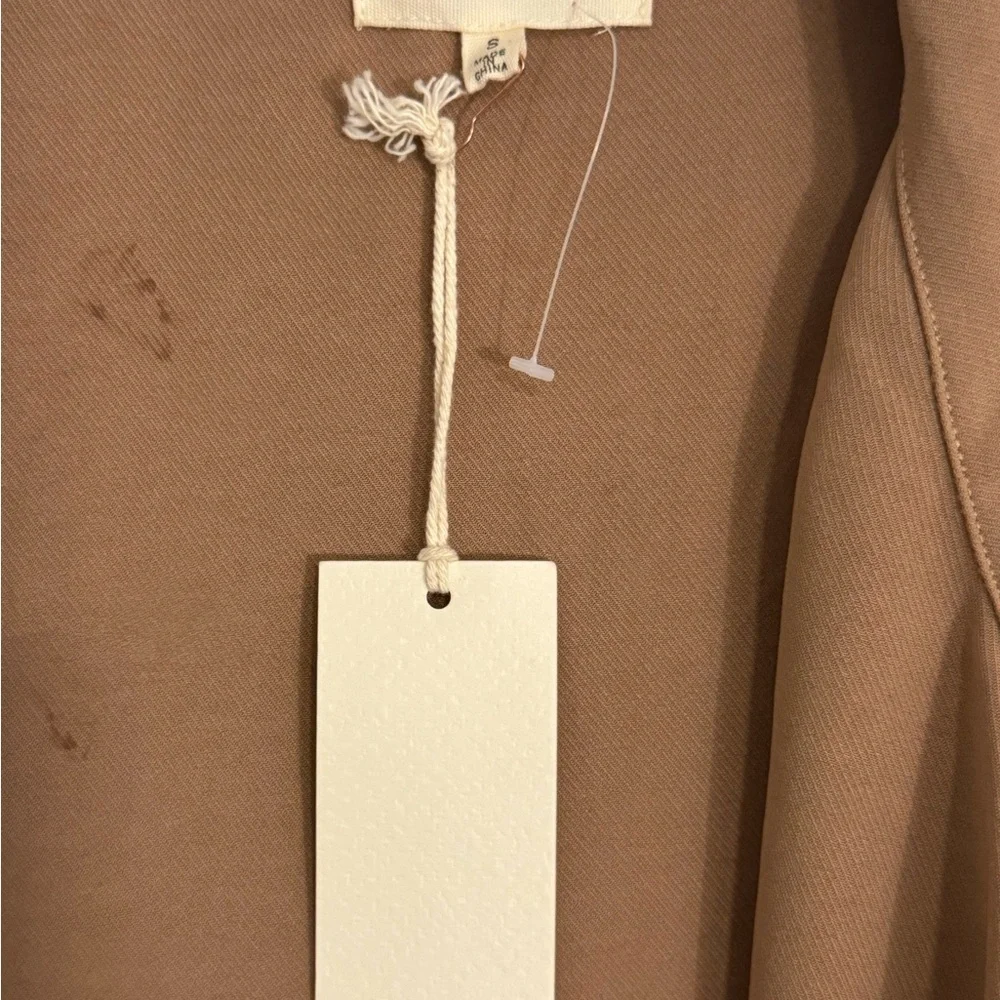 MELLODAY Camel Trench Coat with Tie Sleeves - Picture 5 of 7